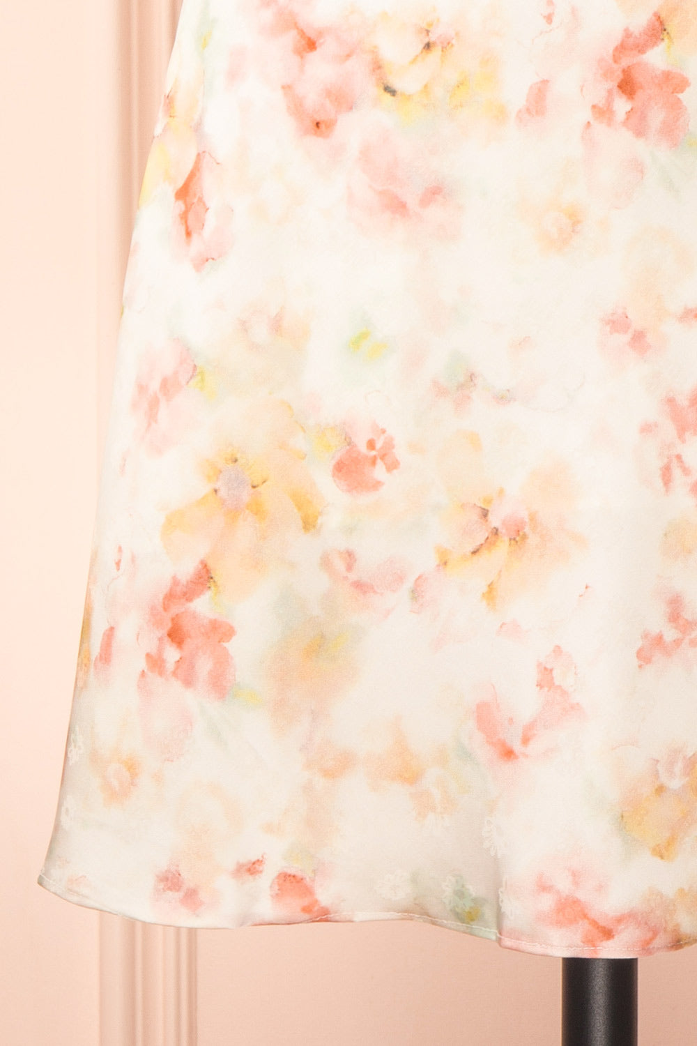 Rinnie Short Satin Dress w/ Bell Sleeves | Boutique 1861 bottom