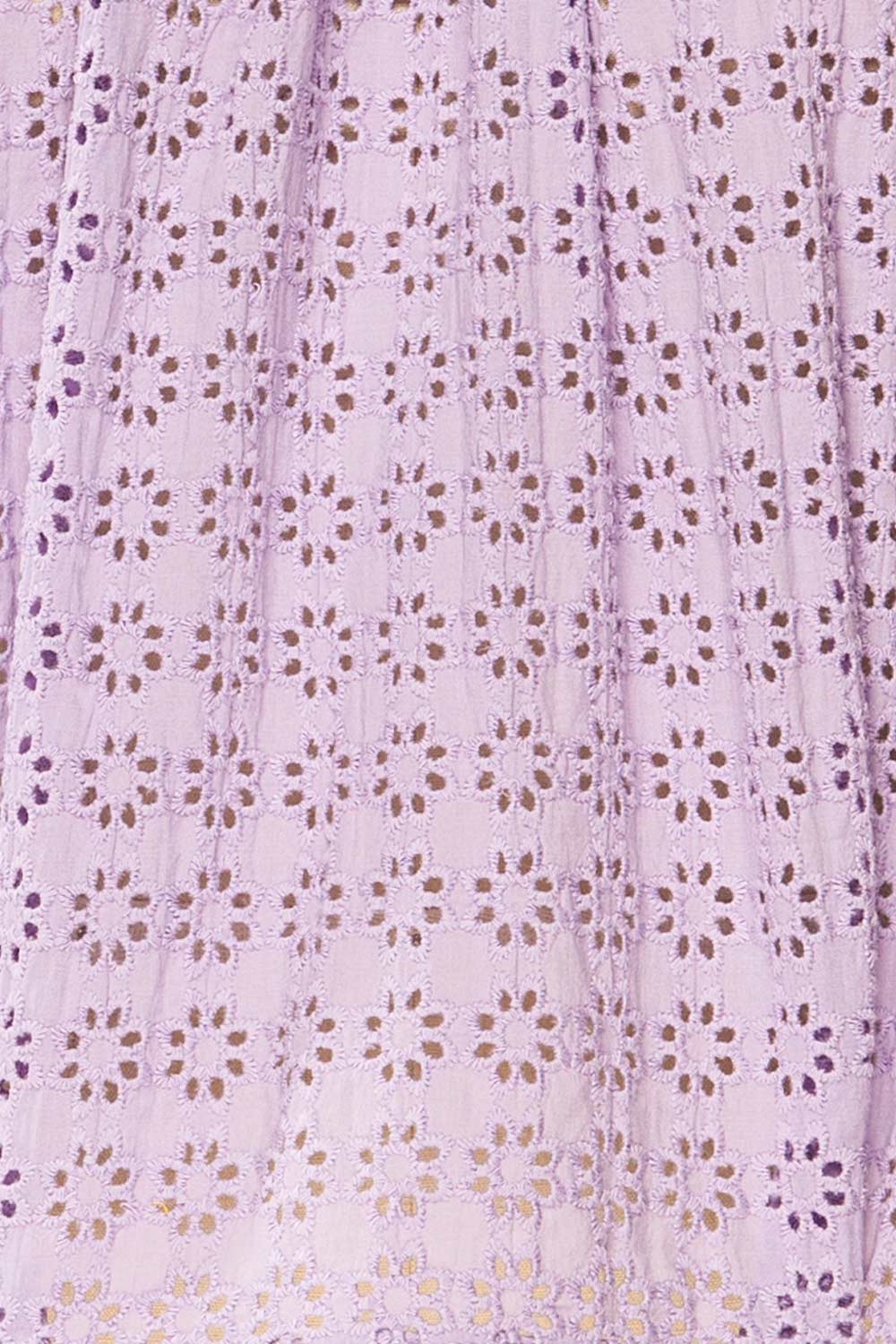 Risborough Lilac Boxy Top w/ Openwork Embroidery | La petite garçonne fabric