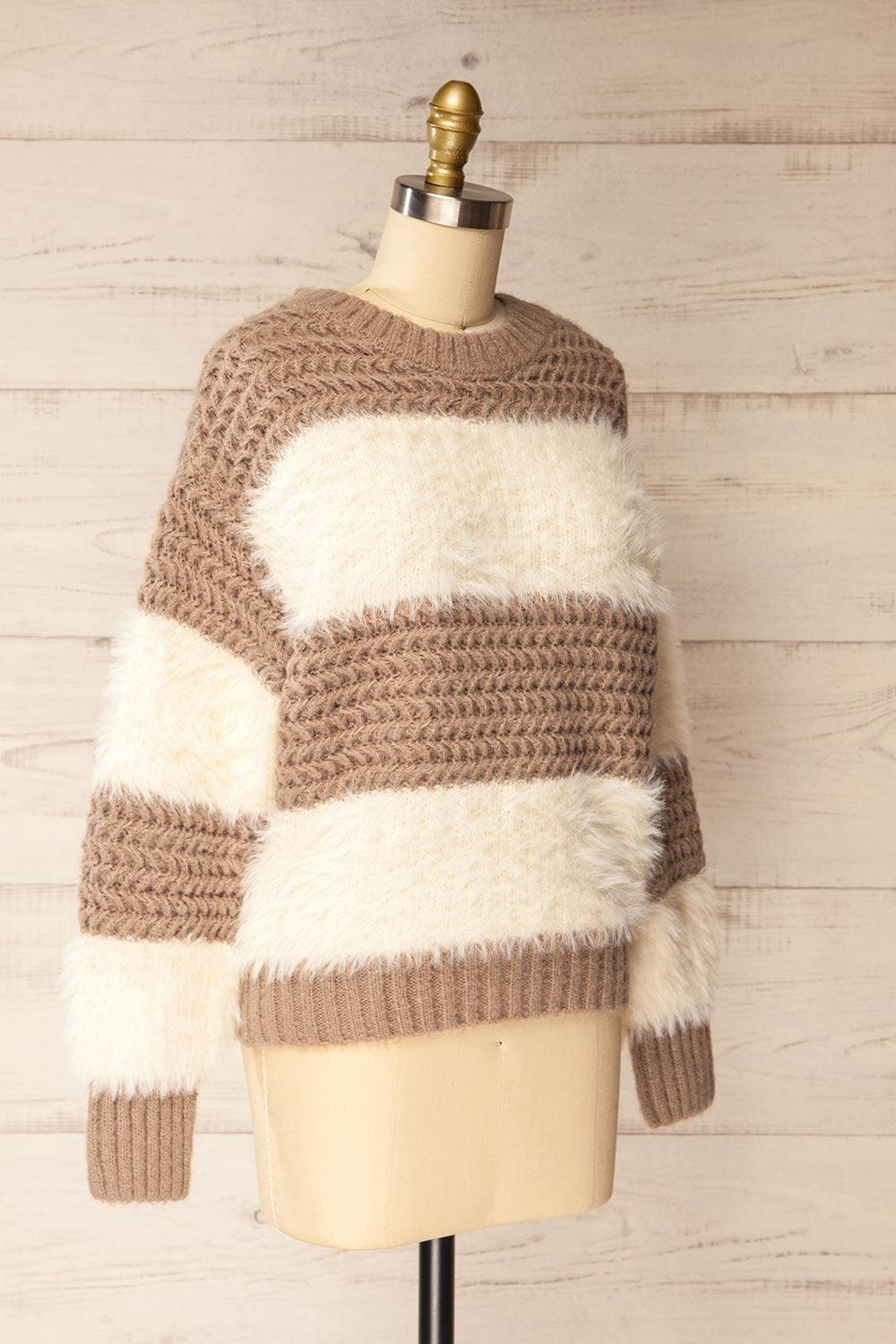 Rochefort Striped Fuzzy Knit Sweater | La petite garçonne side view