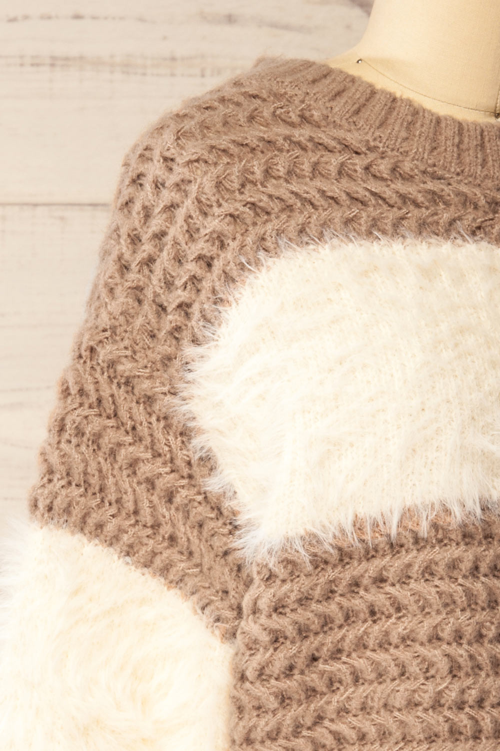 Rochefort Striped Fuzzy Knit Sweater | La petite garçonne side