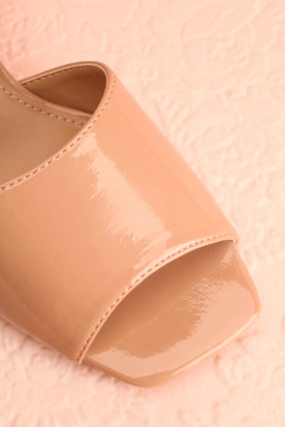 Rocita Beige Glossy Heeled Sandals | Boutique 1861 flat close-up