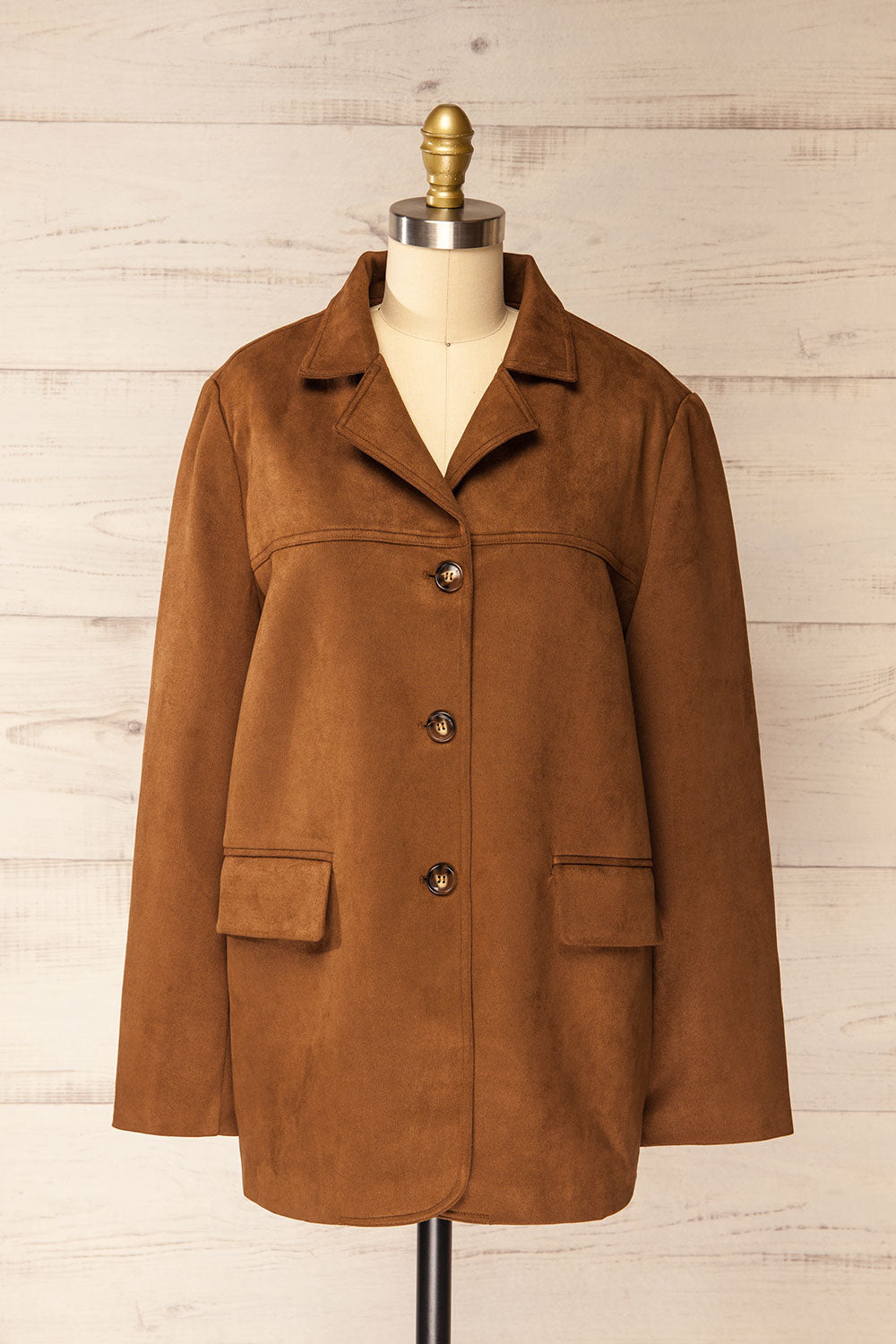 Rodhe Brown Semi-Suede Jacket | La petite garçonne front view