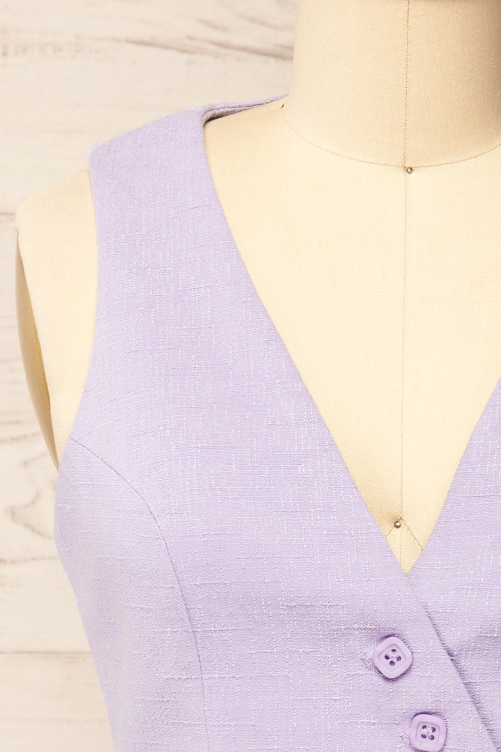 Romero Lilac Waistcoat w/ Square Buttons | La petite garçonne front
