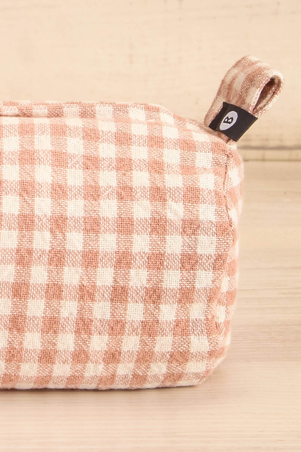 Romie Cylindrical Gingham Cosmetic Bag | Maison garçonne front
