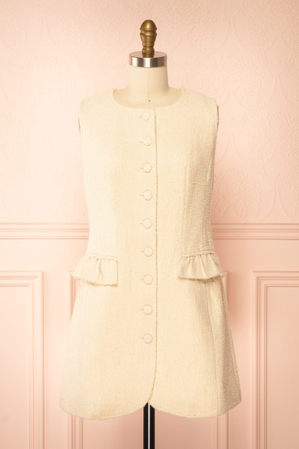 Rosamund Short Button-Up Tweed Dress with Pockets | Boutique 1861