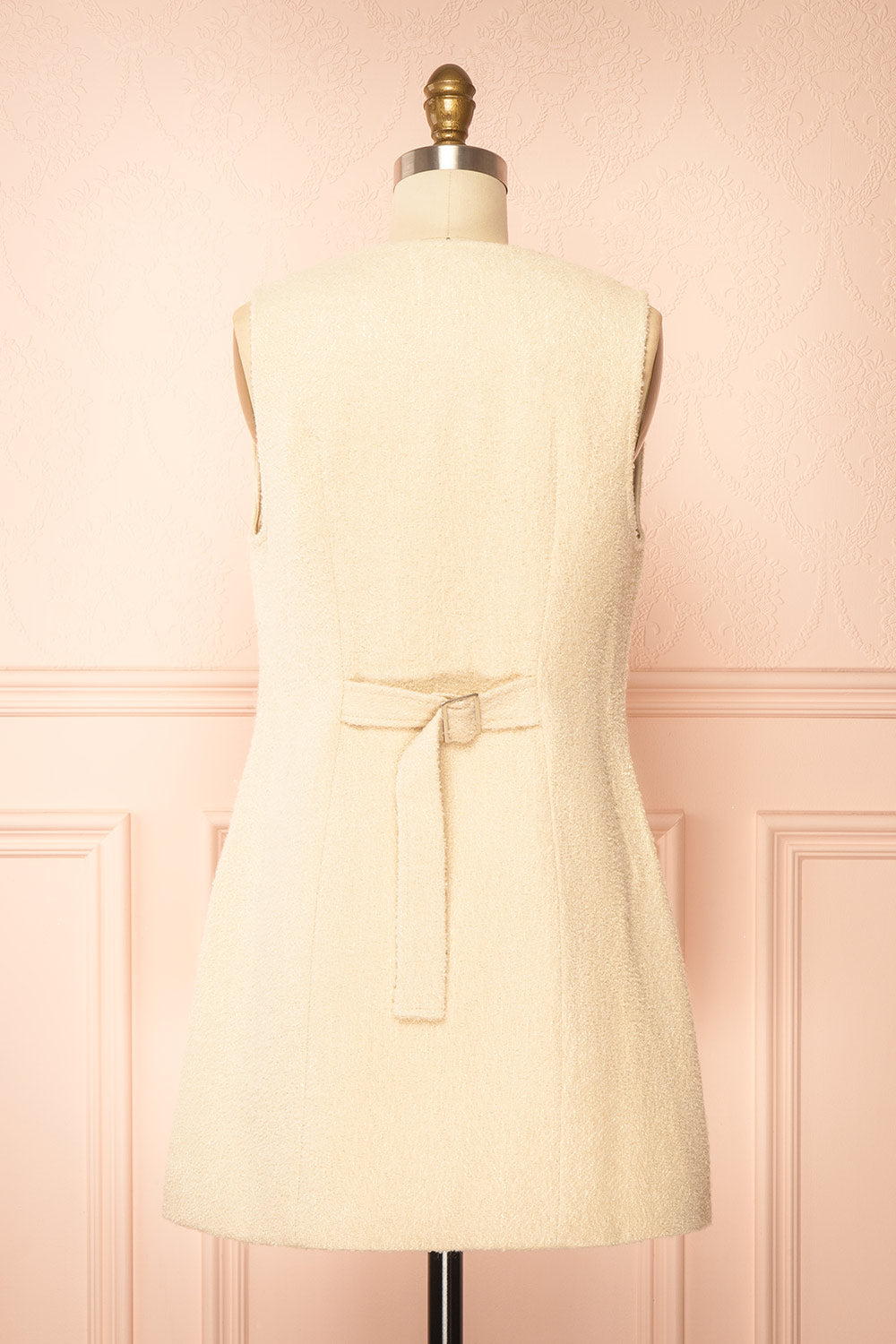 Rosamund Short Button-Up Tweed Dress with Pockets | Boutique 1861 back view