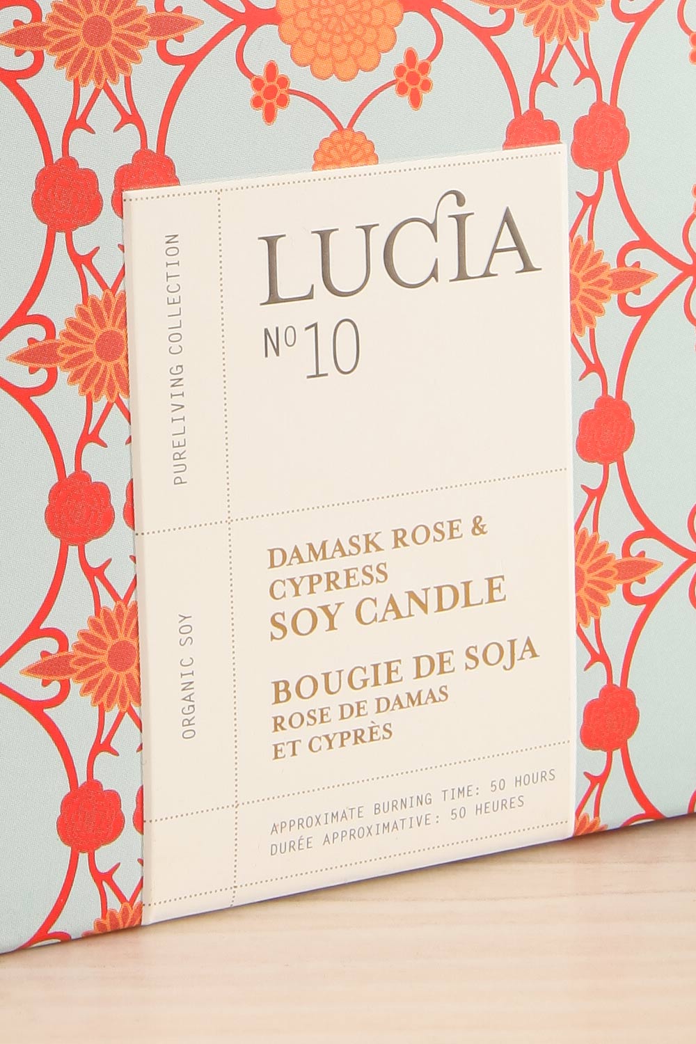 Damask Rose and Cypress Candle by Lucia - 2 Options | Maison garçonne box close-up