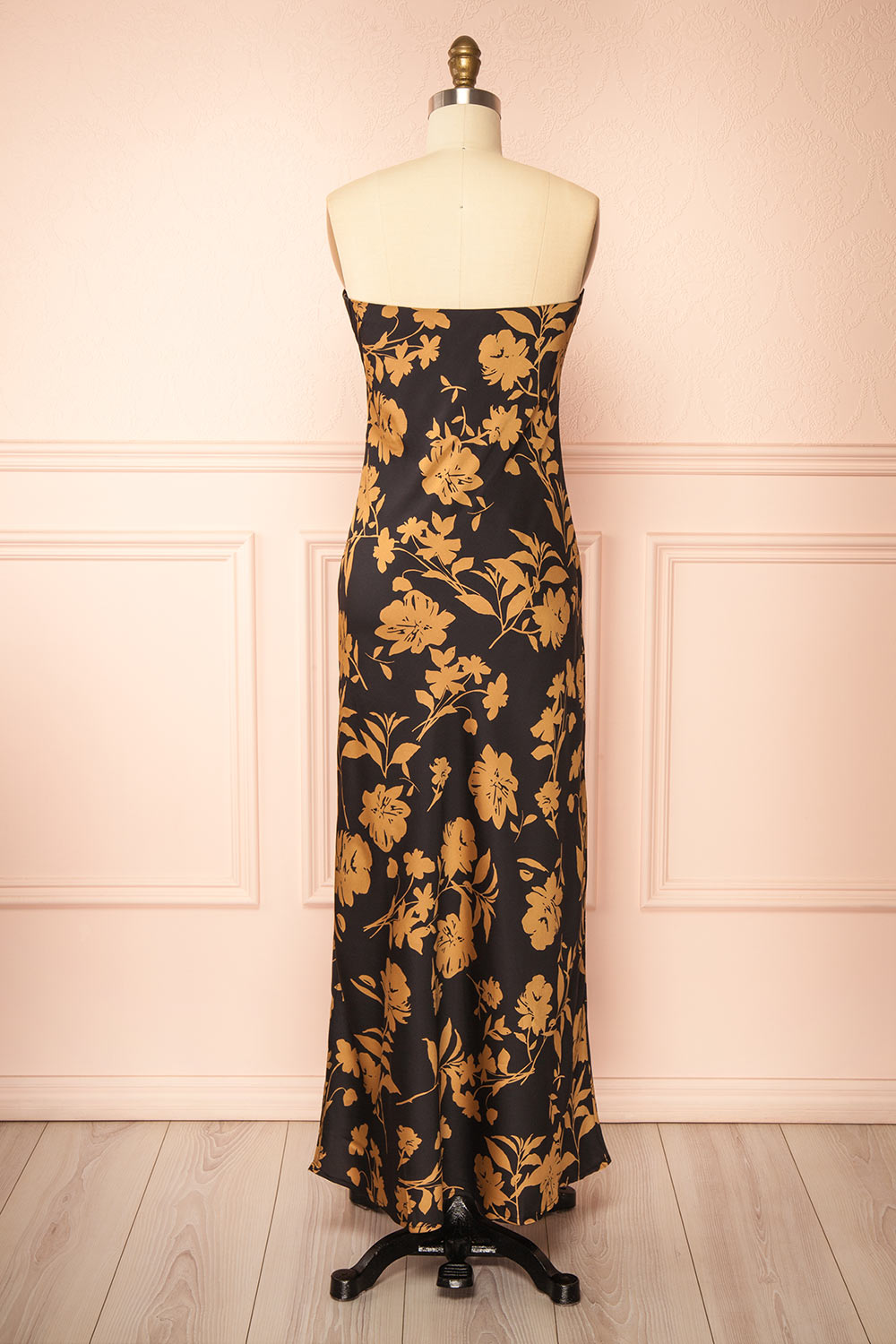 Roseana | Floral Satin Strapless Dress