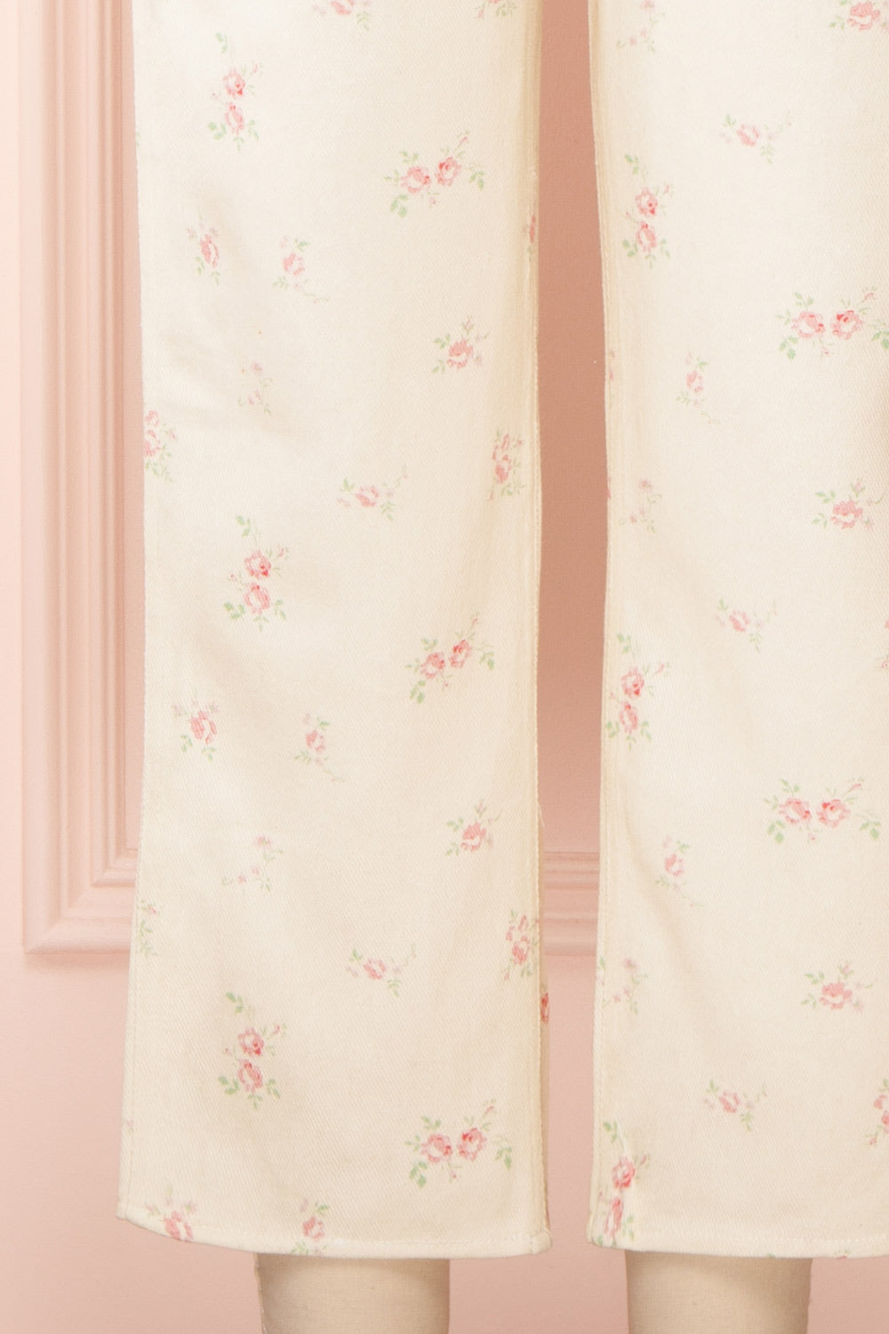 Rowena Floral Denim Overalls | Boutique 1861 bottom close-up