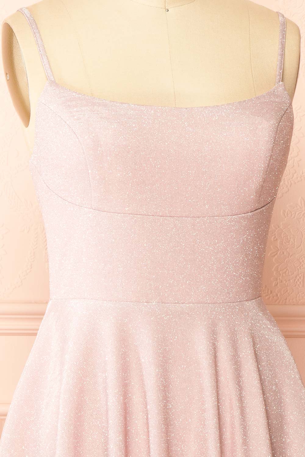 Rowyn Blush Short Sparkly Dress with Pockets | Boutique 1861 side view