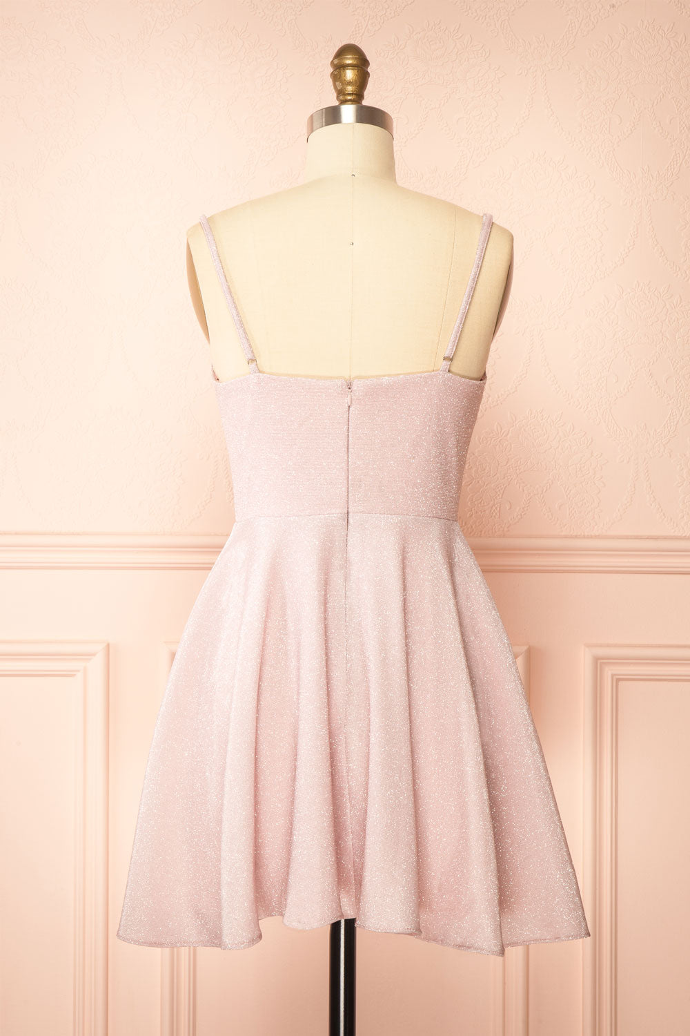 Rowyn Blush Short Sparkly Dress with Pockets | Boutique 1861 back