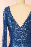 Roxy Blue Sequins Long-Sleeved Maxi Dress | Boutique 1861  back