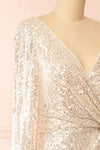 Roxy Champagne Sequins Long-Sleeved Maxi Dress | Boutique 1861  side