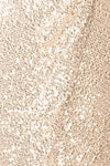 Roxy Champagne Sequins Long-Sleeved Maxi Dress | Boutique 1861 fabric