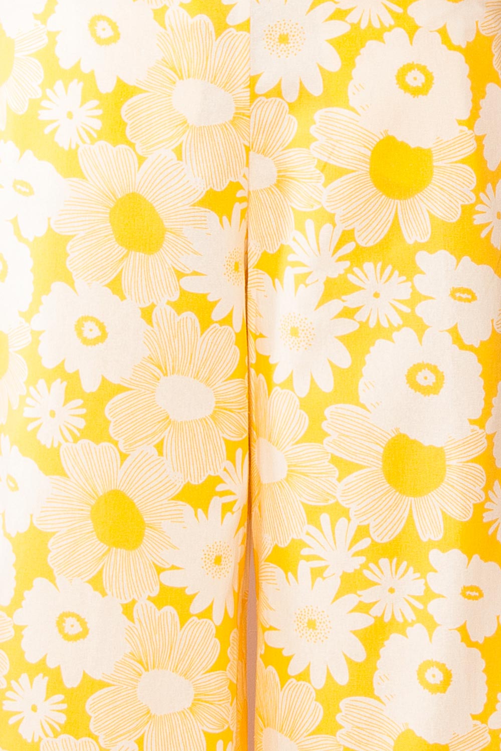Rumer Yellow Floral High-Waisted Wide Leg Pants | Boutique 1861 fabric