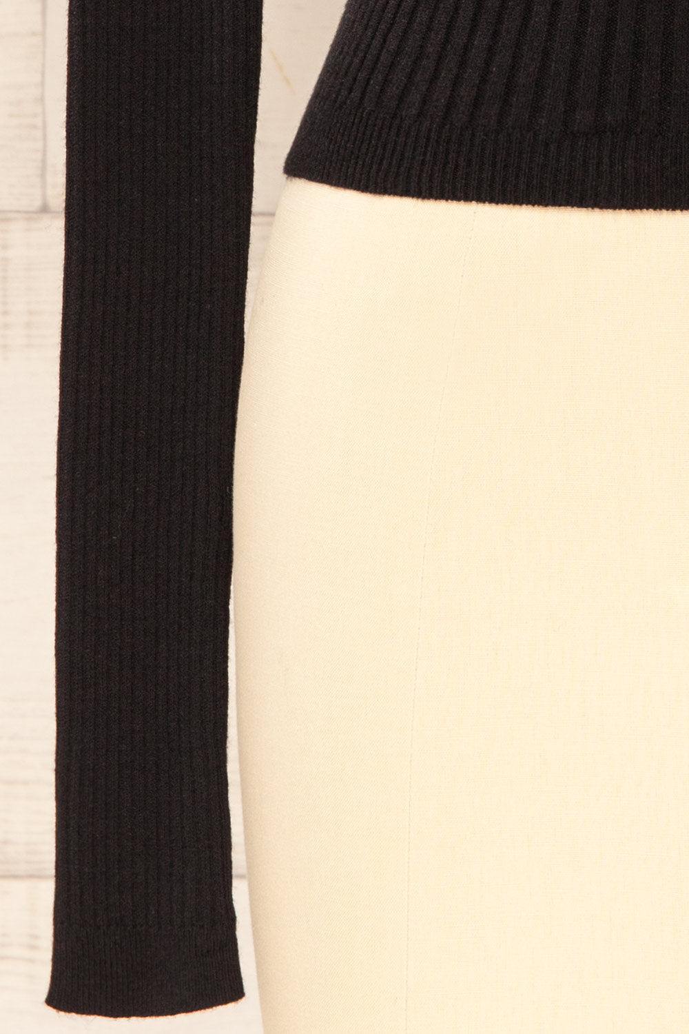Rundu Black Ribbed Turtleneck Fitted Top | La petite garçonne bottom
