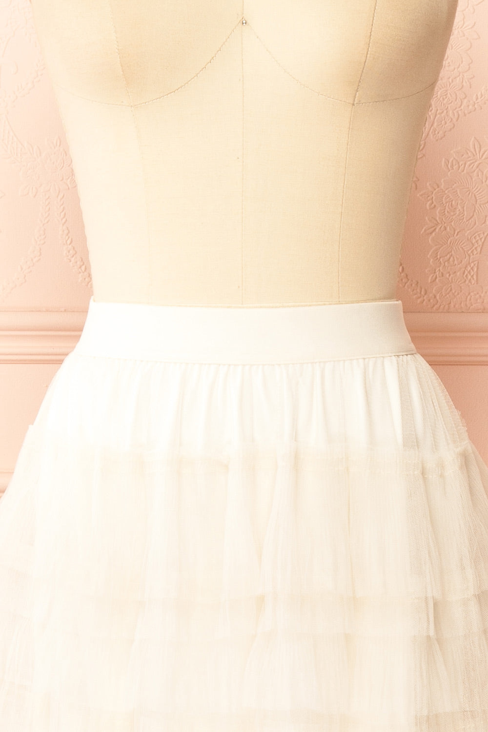 Runia White Long Tiered Mesh Skirt | Boutique 1861 front