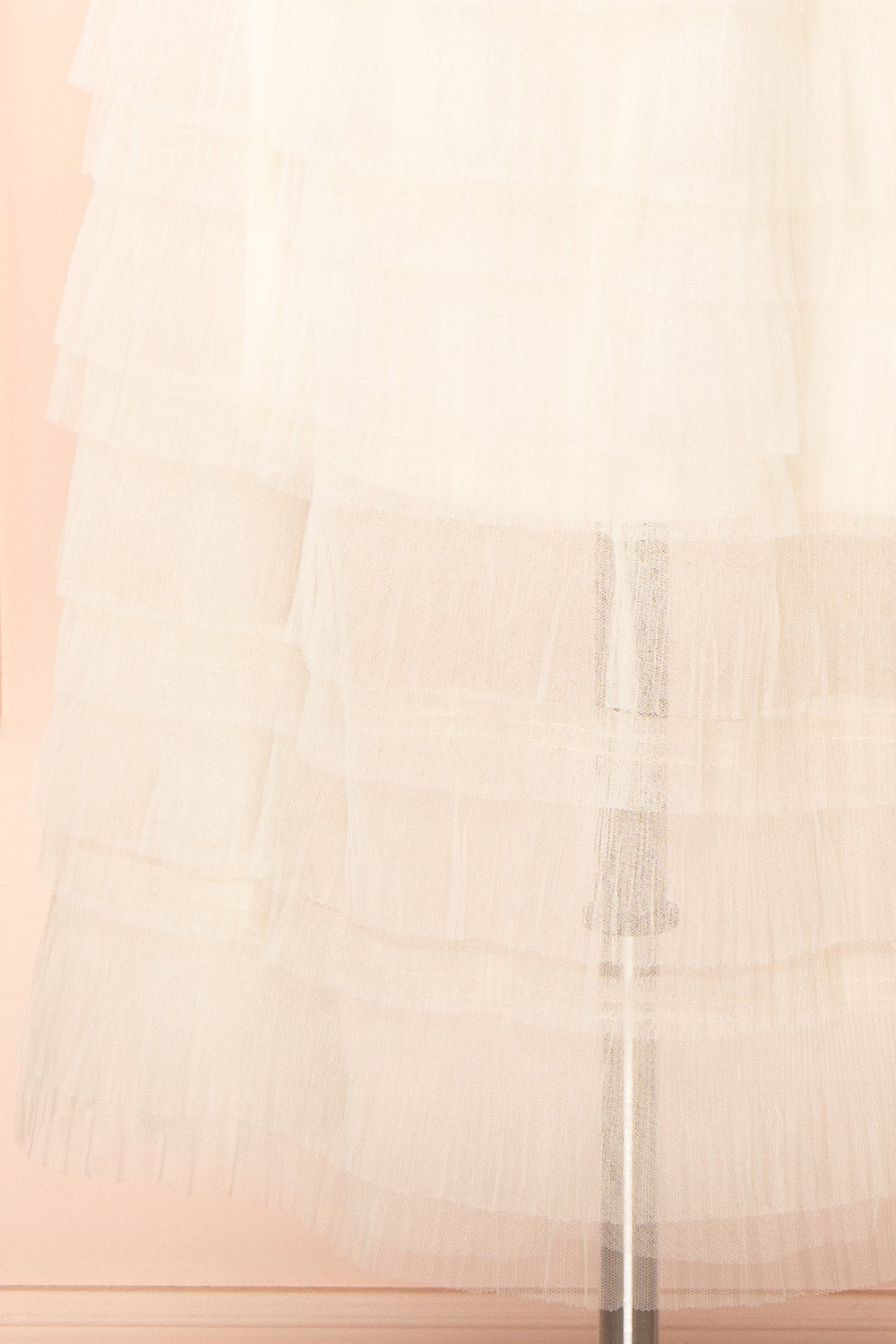 Runia White Long Tiered Mesh Skirt | Boutique 1861 bottom