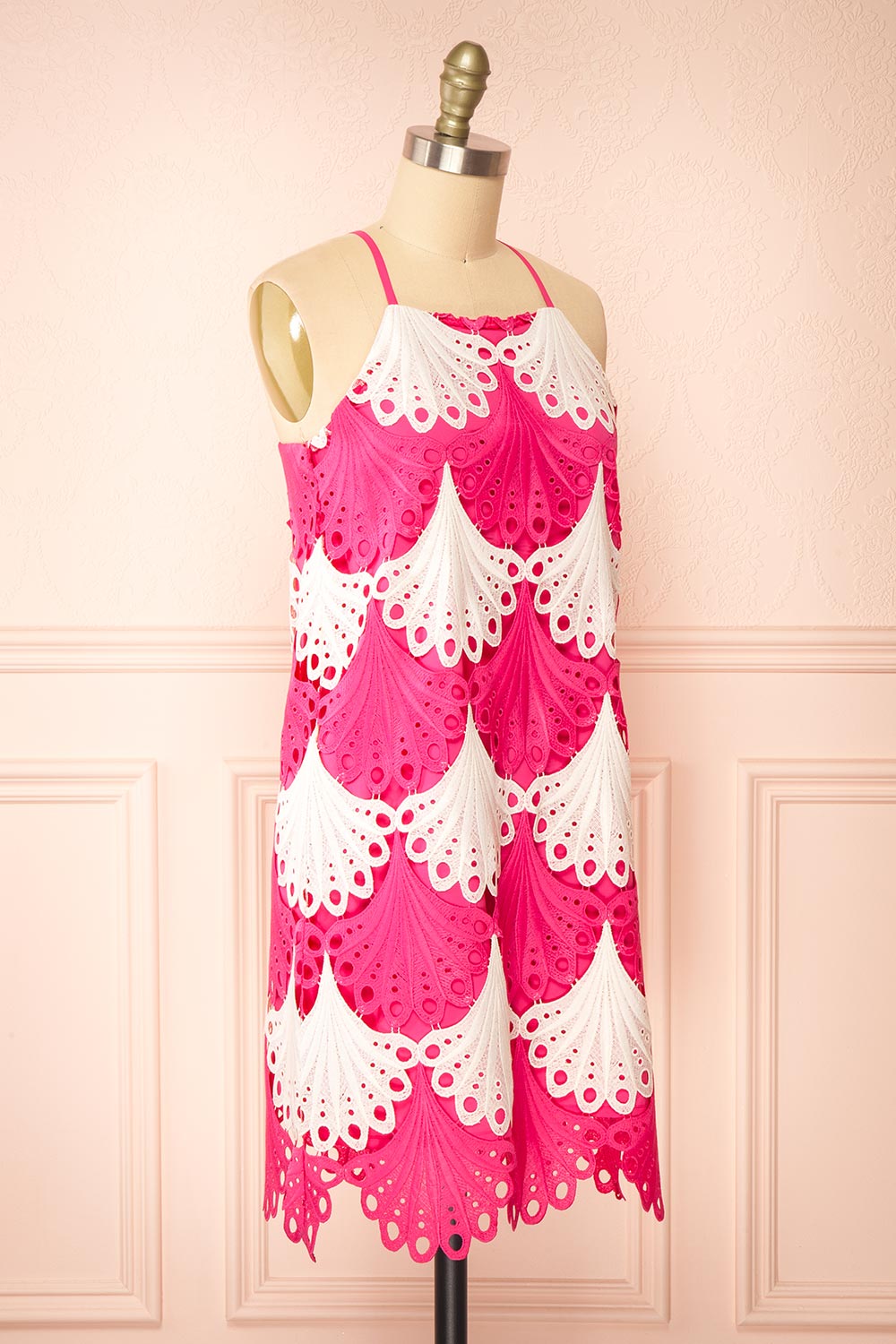 Ruthshelle Short Fuchsia Patterned Dress | Boutique 1861  side view