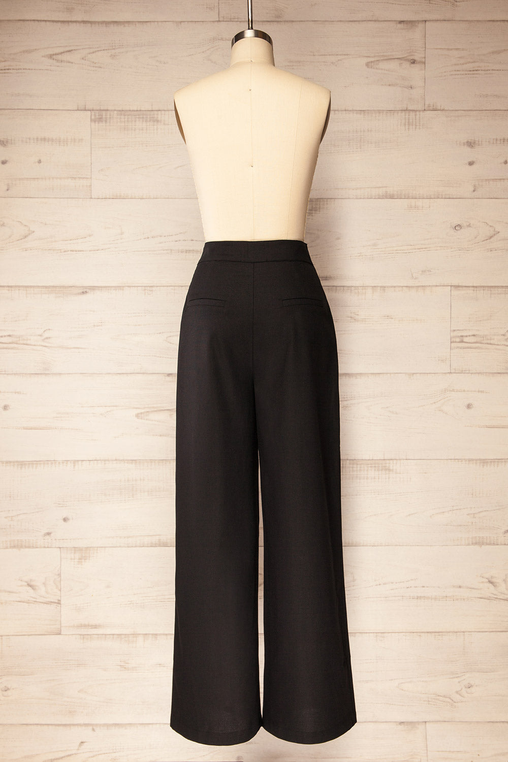 Rytole Black High-Waisted Pants with Wide Leg | La petite garçonne back view