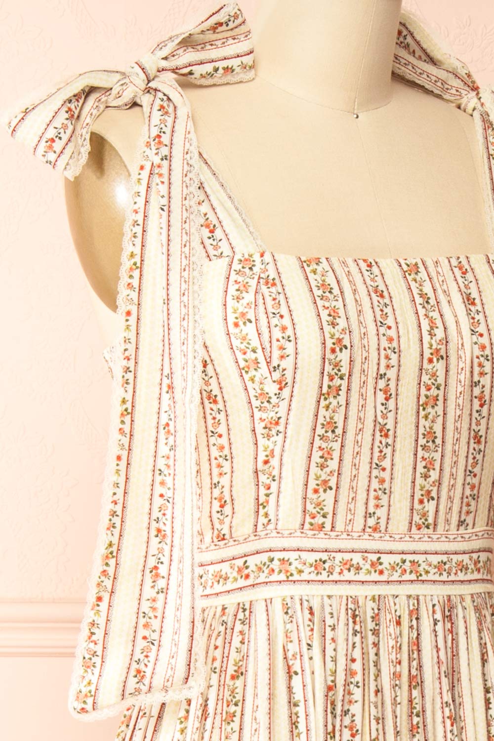 Sachiko Long Floral Dress with Tie-Up Straps | Boutique 1861 side