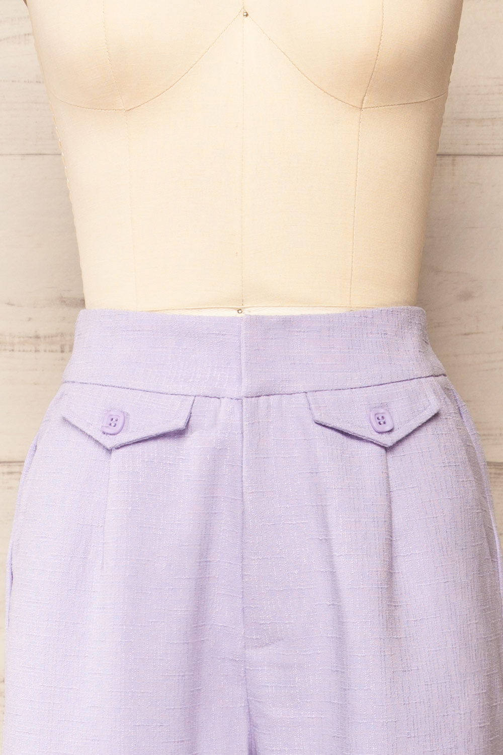Sackville Lilac Textured Wide-Leg Pants | La petite garçonne front