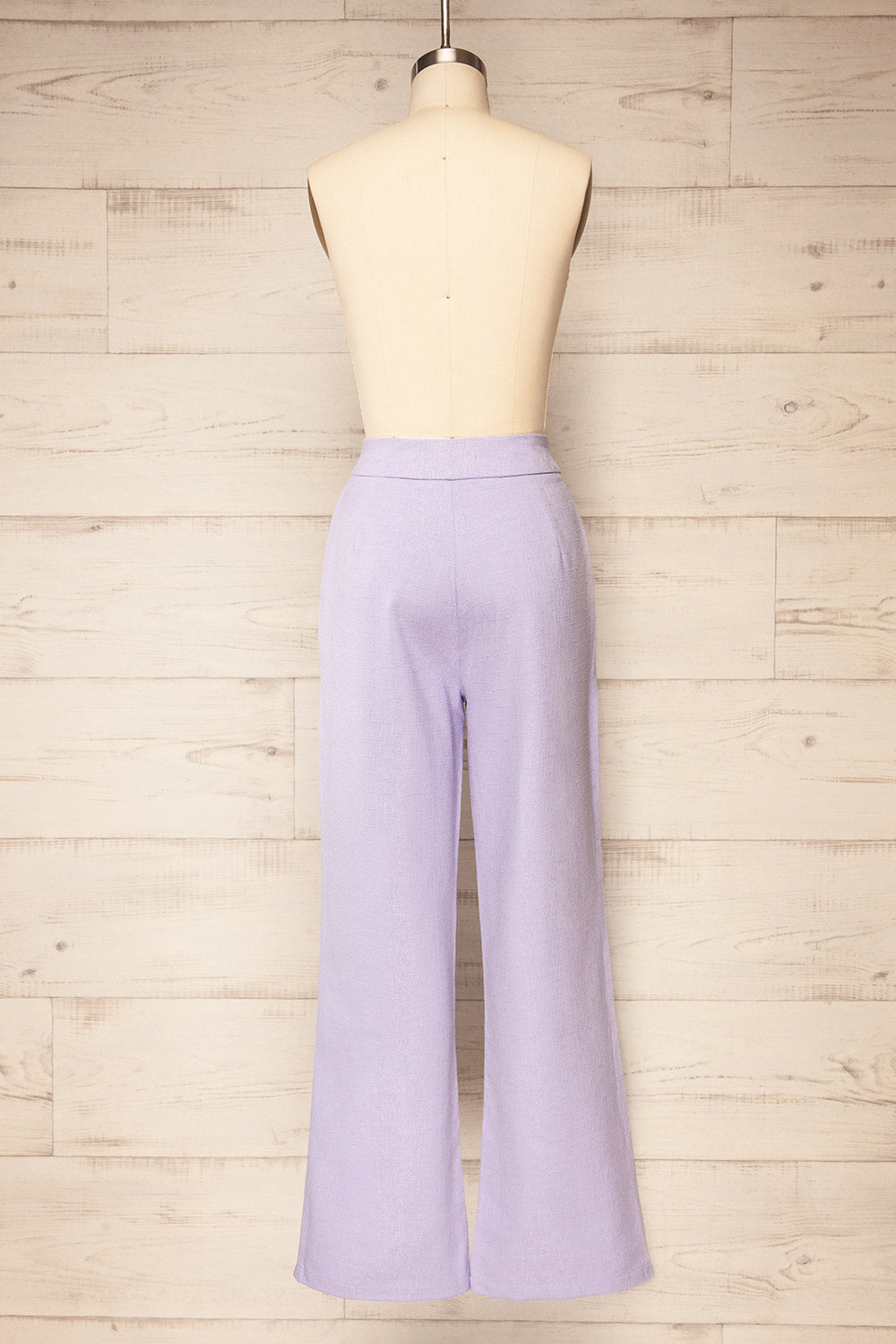 Sackville Lilac Textured Wide-Leg Pants | La petite garçonne back view