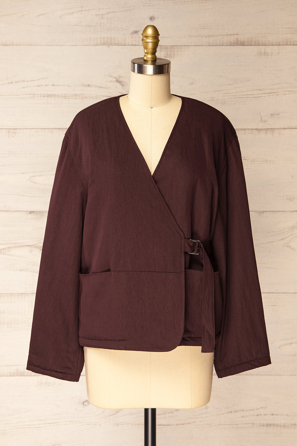 Salleri Oversized Rich Brown Jacket | La petite garçonne front view
