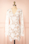 Samantha White Lacey Short Dress | Boutique 1861 front view