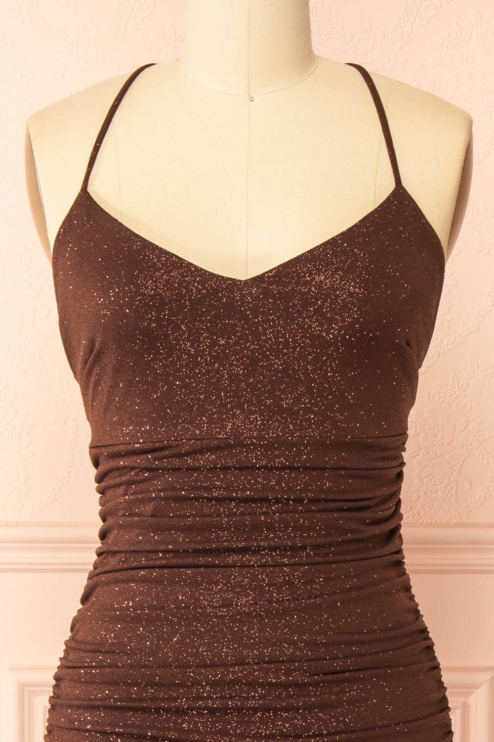 Samira Brown Sparkly Mermaid Maxi Dress with Slit | Boutique 1861 front