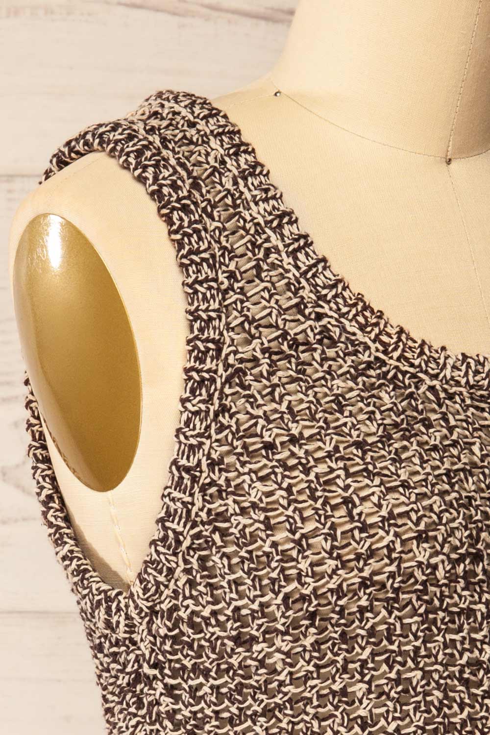 Sancola Brown Crochet Tank Top | La petite garçonne side