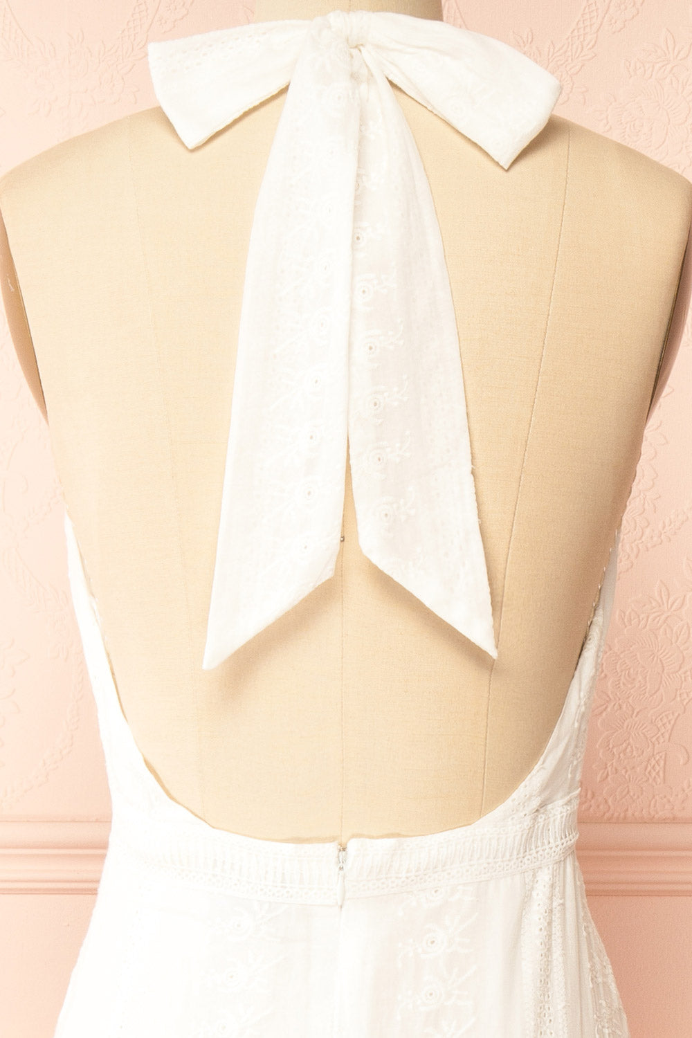 Sandos Ivory Halter Maxi Dress with Lace | Boutique 1861 back