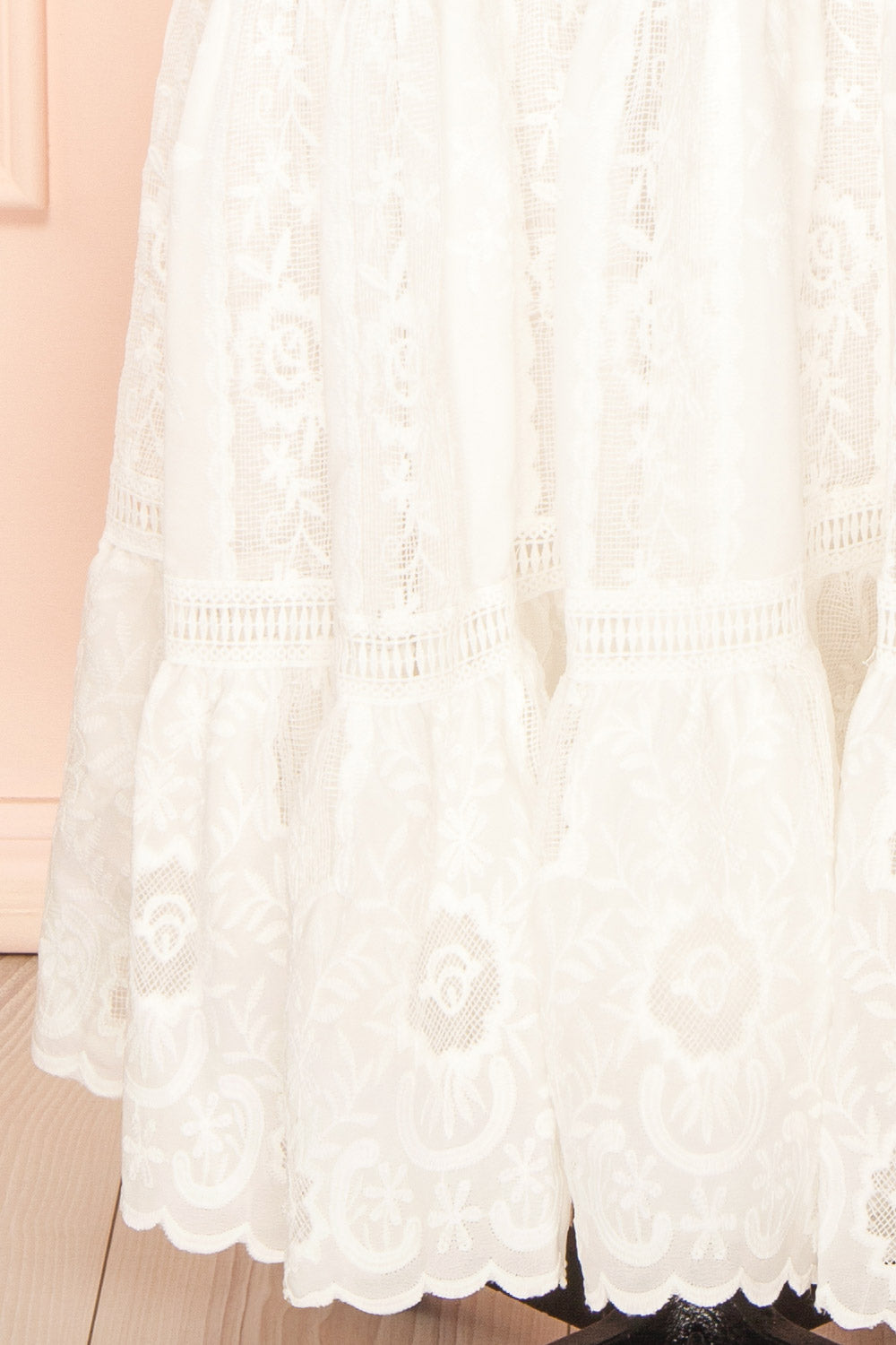Sandos Ivory Halter Maxi Dress with Lace | Boutique 1861 bottom