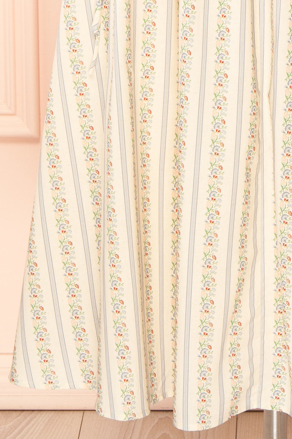 Saratou Floral Stripe Maxi Dress with Side Lace-Up Detail | Boutique 1861 bottom