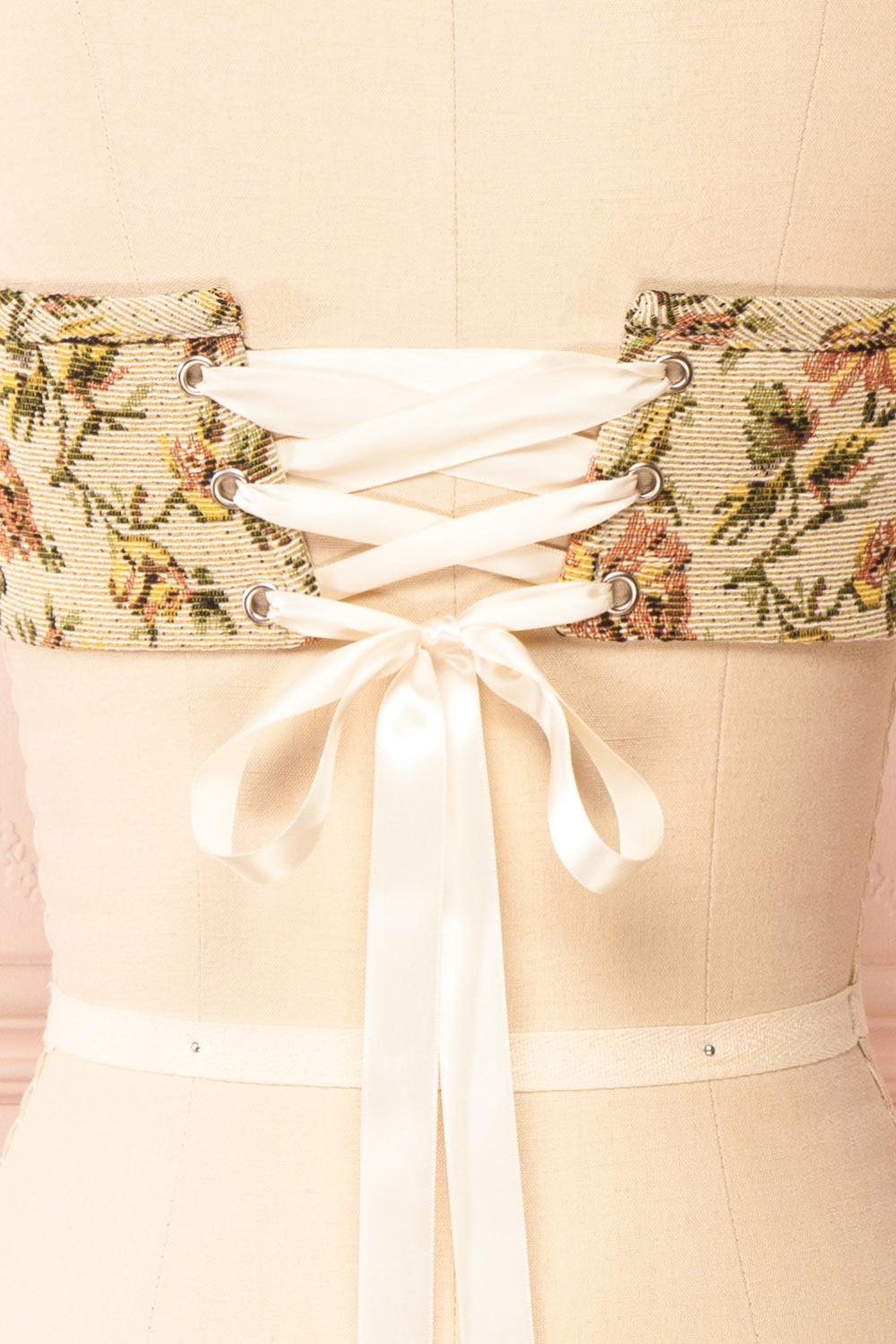 Sariel Jacquard Cropped Corset Top | Boutique 1861 back close-up