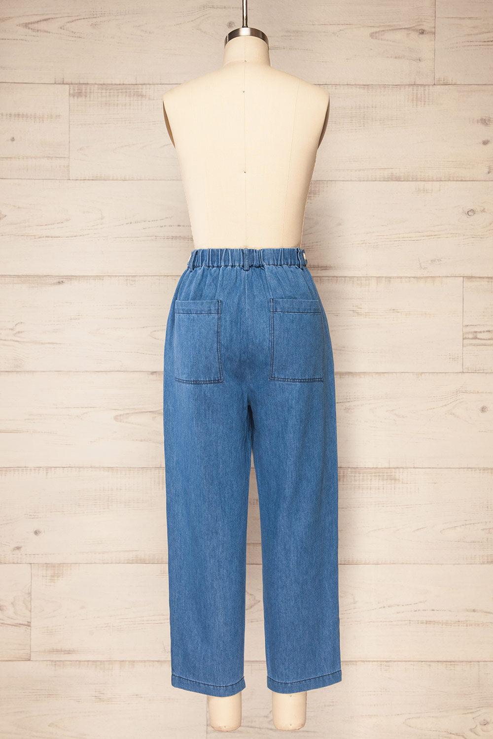 Saskatoon High-Waisted Denim Pants | La petite garçonne back view