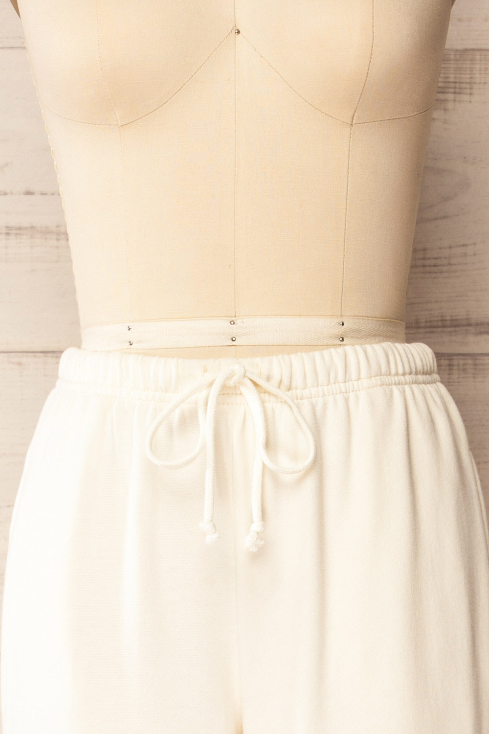 Satara White Wide Leg Jogger Pants | La petite garçonne front