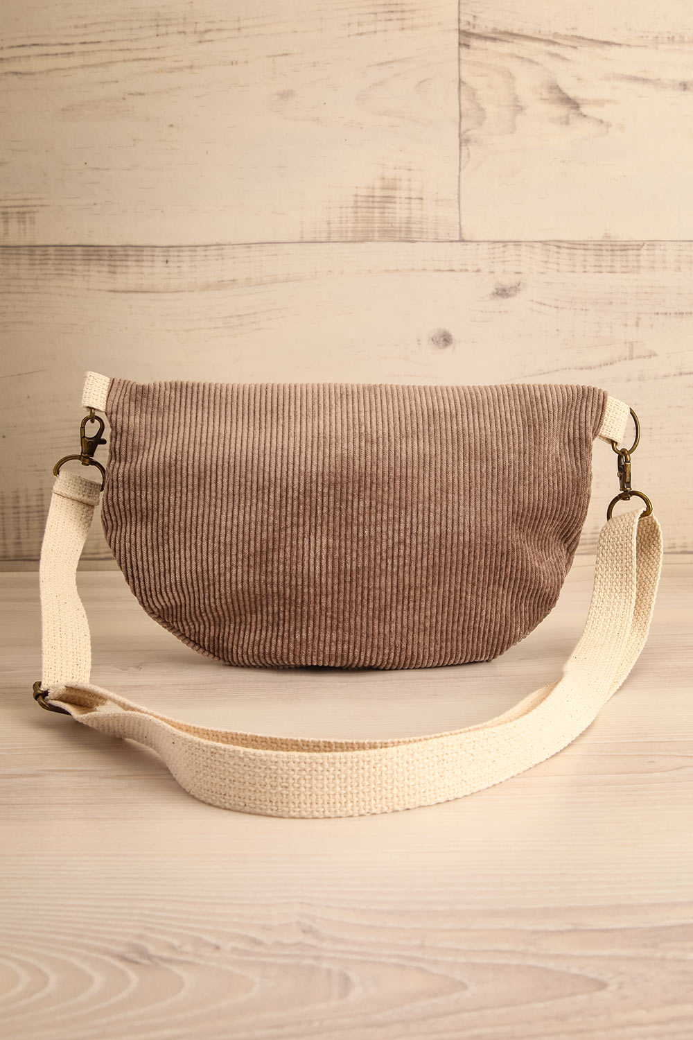 Saturne Taupe Corduroy Fanny Pack Bag | La petite garçonne back