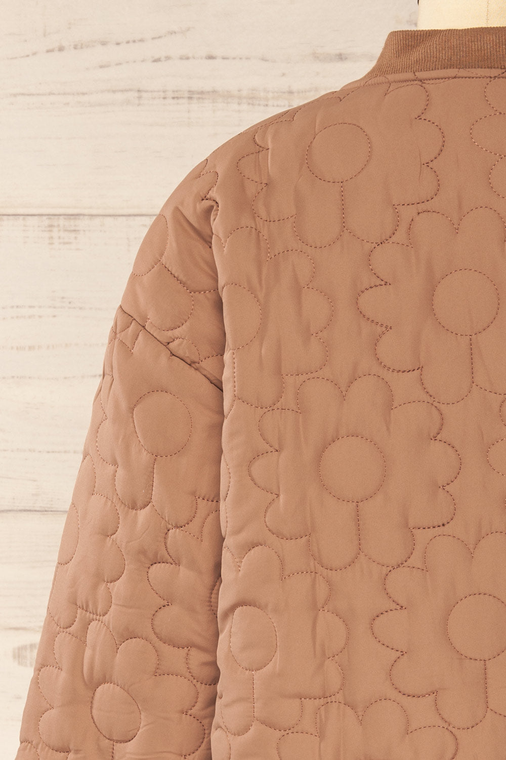 Saverne Floral Quilted Taupe Jacket | La petite garçonne back