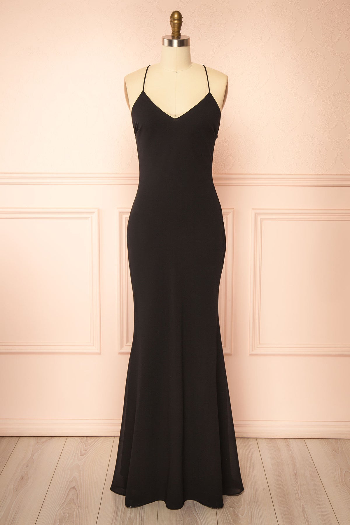 Sawako Black | Maxi Dress with Asymmetrical Cape