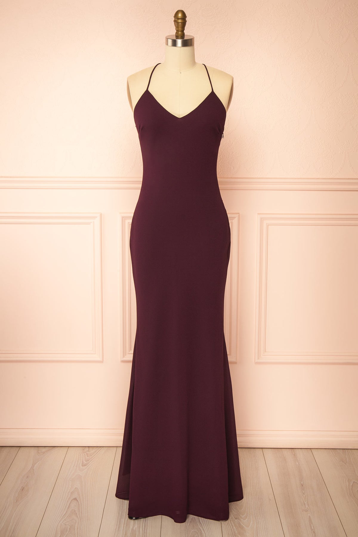 Sawako Violet | Robe Maxi à Cape Asymétrique