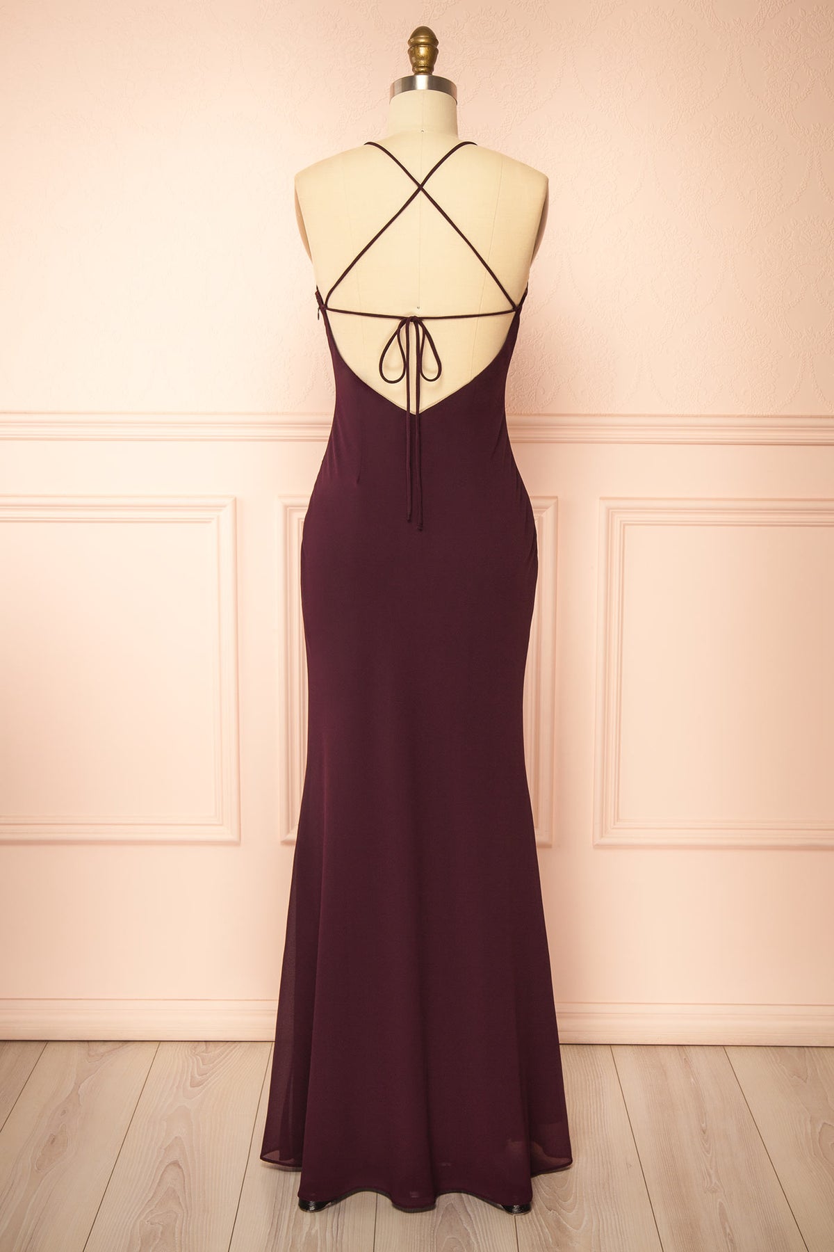 Sawako Violet | Robe Maxi à Cape Asymétrique