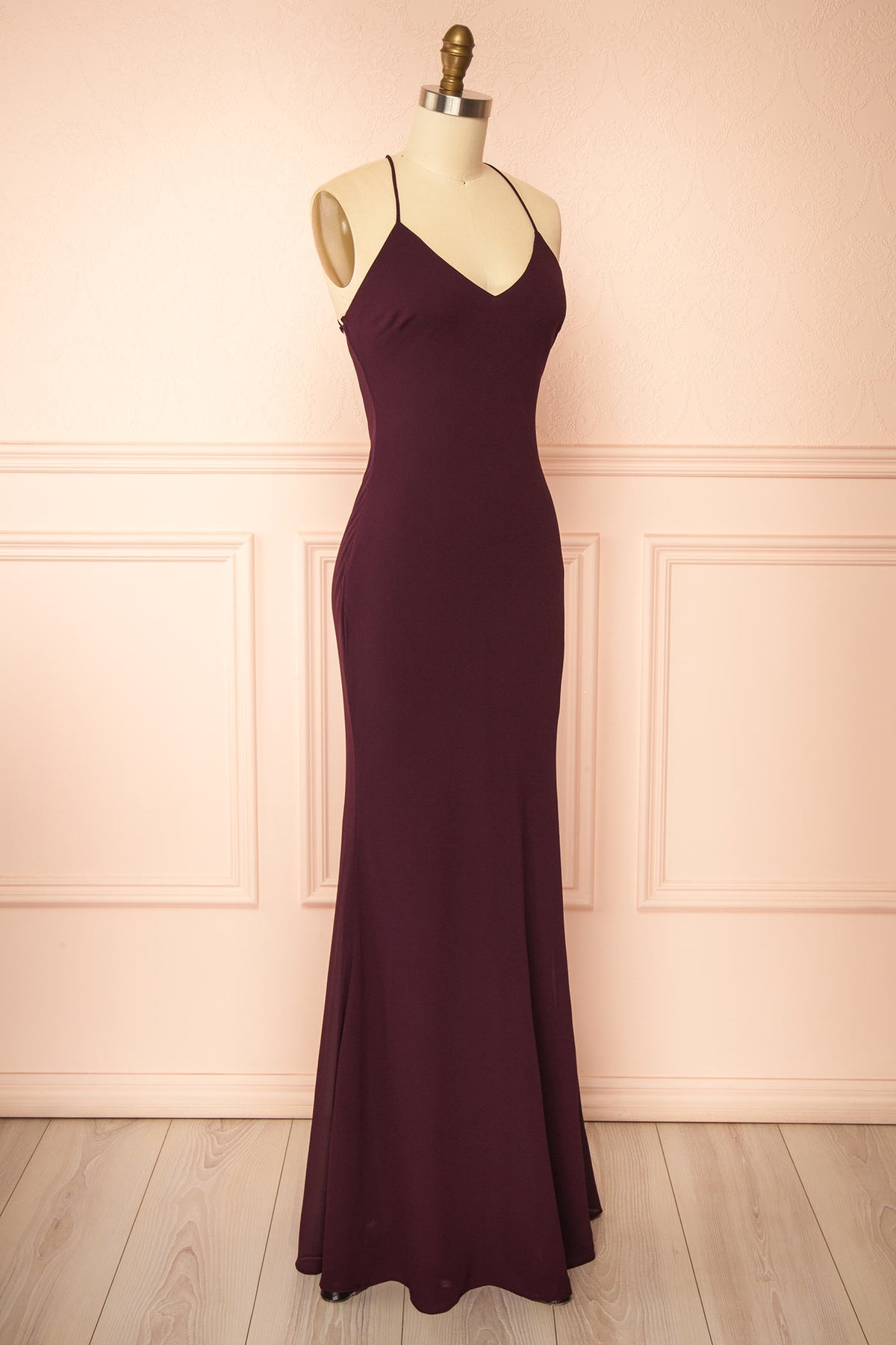 Sawako Violet | Robe Maxi à Cape Asymétrique