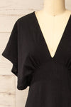 Scalloway Black Maxi Dress w/ Bat Sleeves | La petite garçonne front