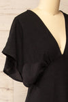 Scalloway Black Maxi Dress w/ Bat Sleeves | La petite garçonne side