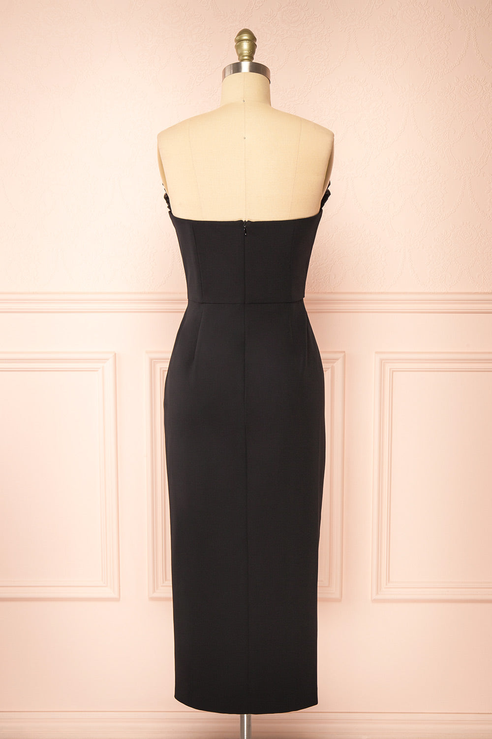 Scarabella Strapless Black Midi Dress | Boutique 1861 back view