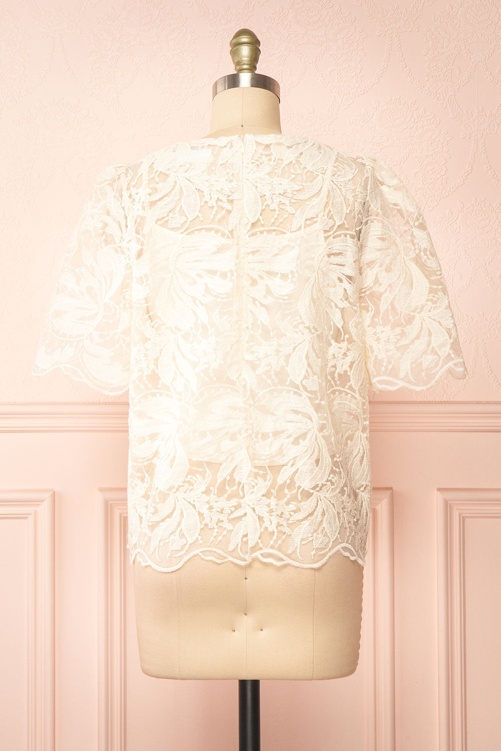 Selah Beige Lace Top | Boutique 1861 back view