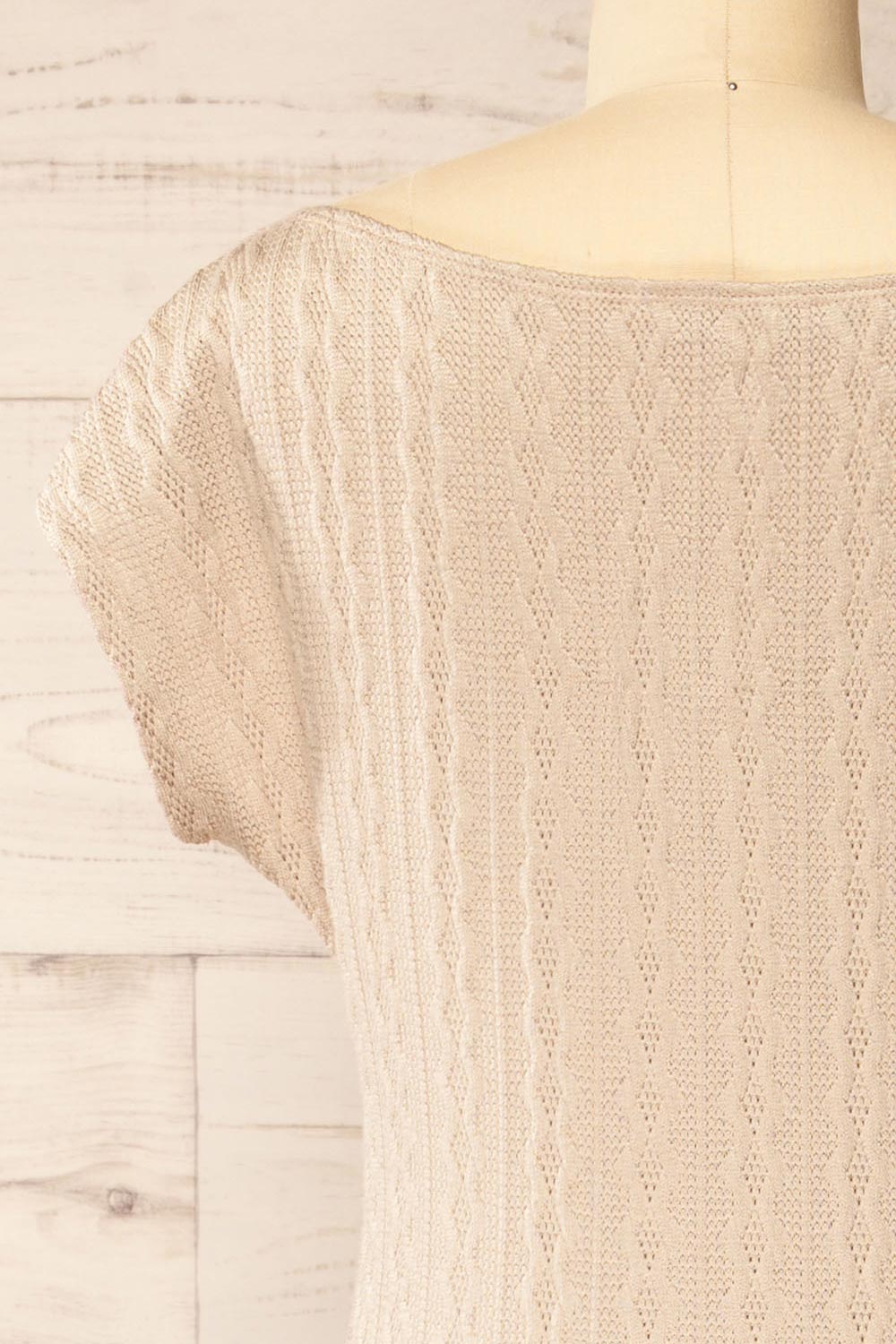 Selana Beige Knit Maxi Dress w/ Back Slit | La petite garçonne back close-up