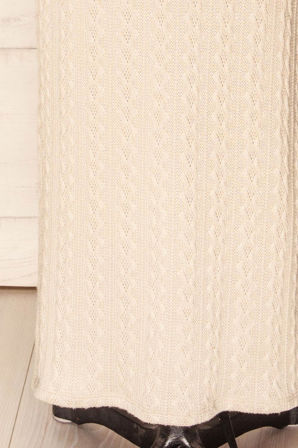 Selana Beige Knit Maxi Dress w/ Back Slit | La petite garçonne bottom