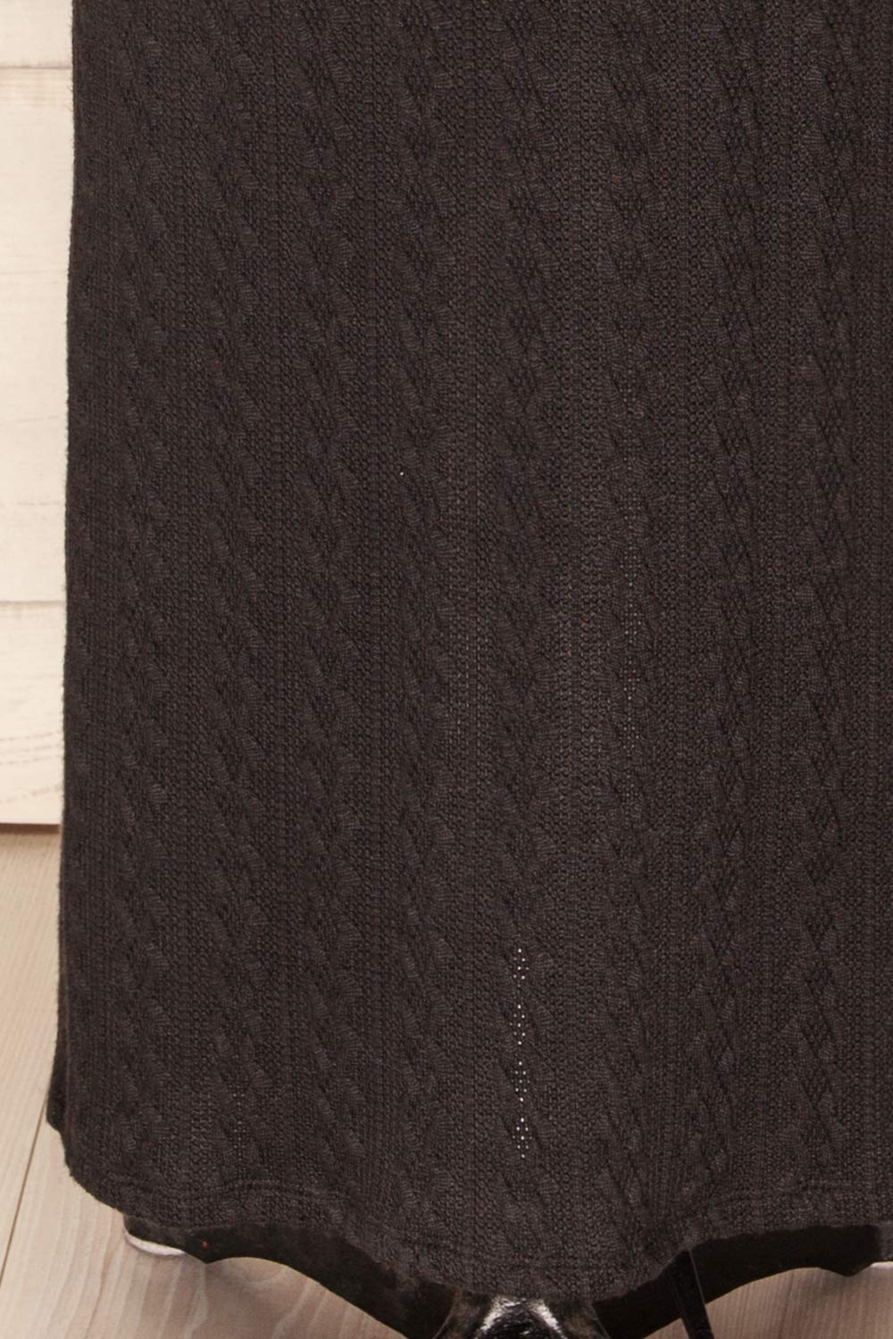 Selana Black Knit Maxi Dress w/ Back Slit | La petite garçonne bottom